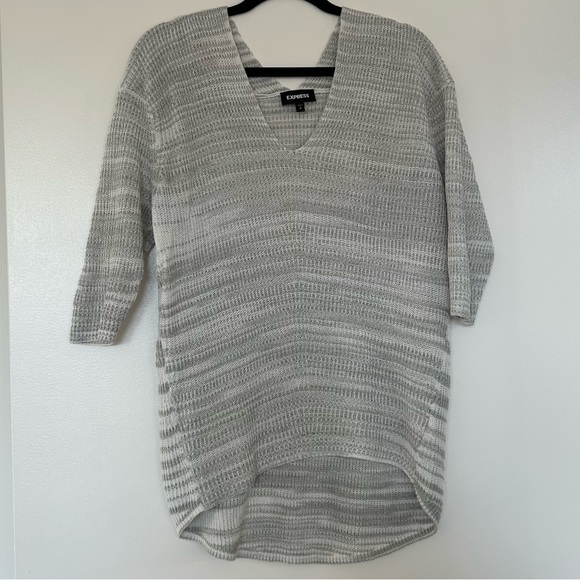 Express Grey and White Sweater, Small - Picture 3 of 5